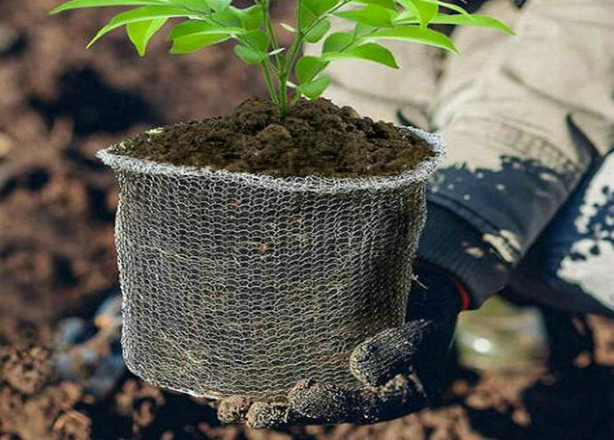 Knitted Root Guard Mesh Basket For Plant Protection
